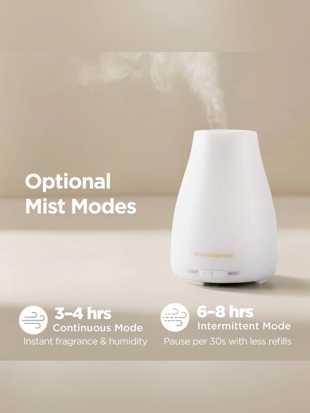 Warm Color Changing Ultrasonic Essential Oil Diffuser